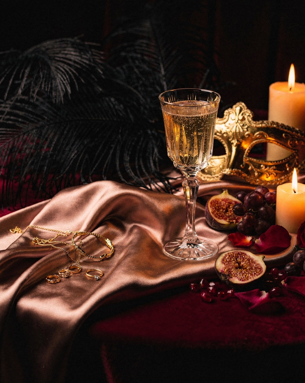Silk, champagne and candlelight