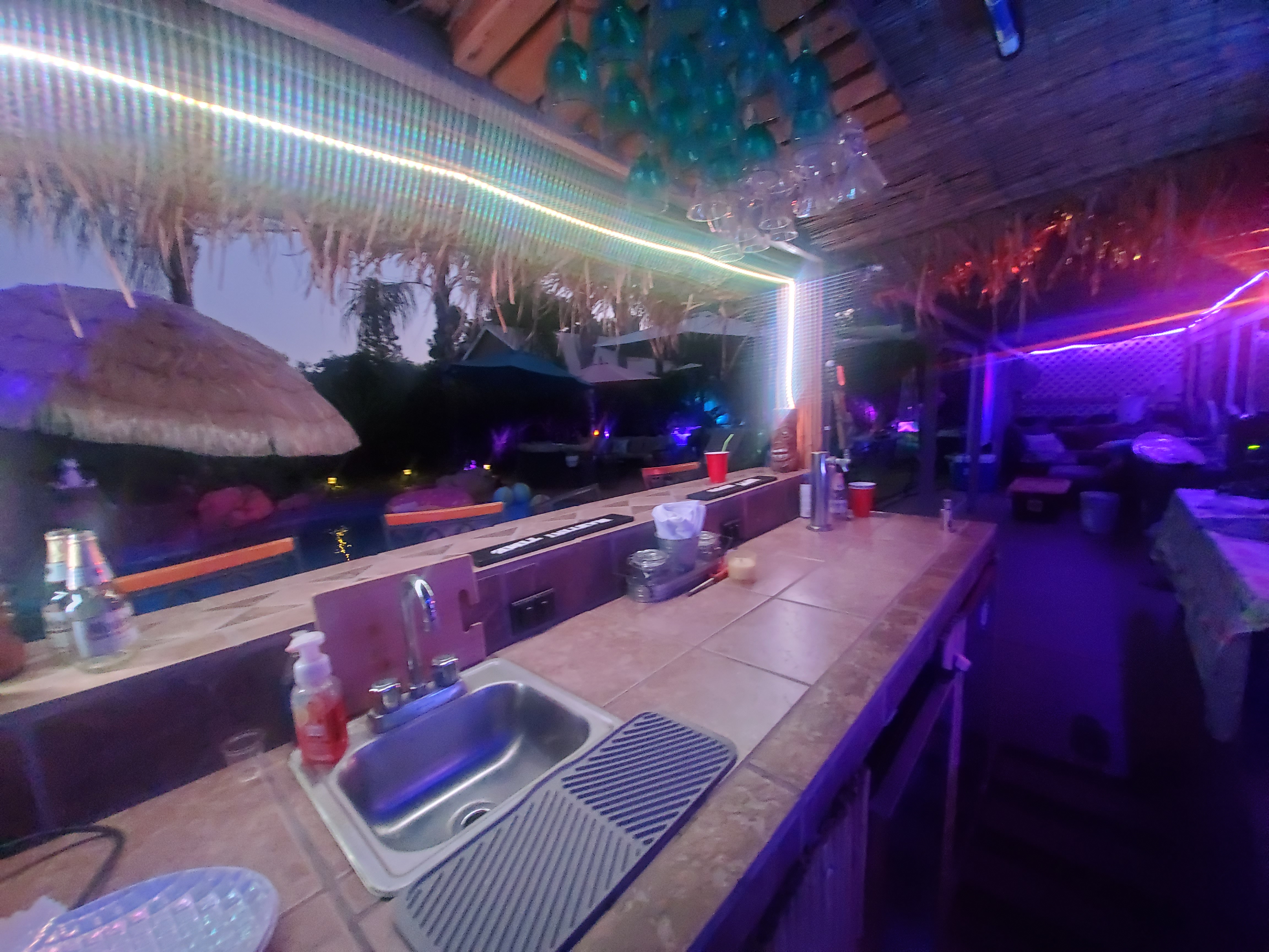 Poolside swim-up bar