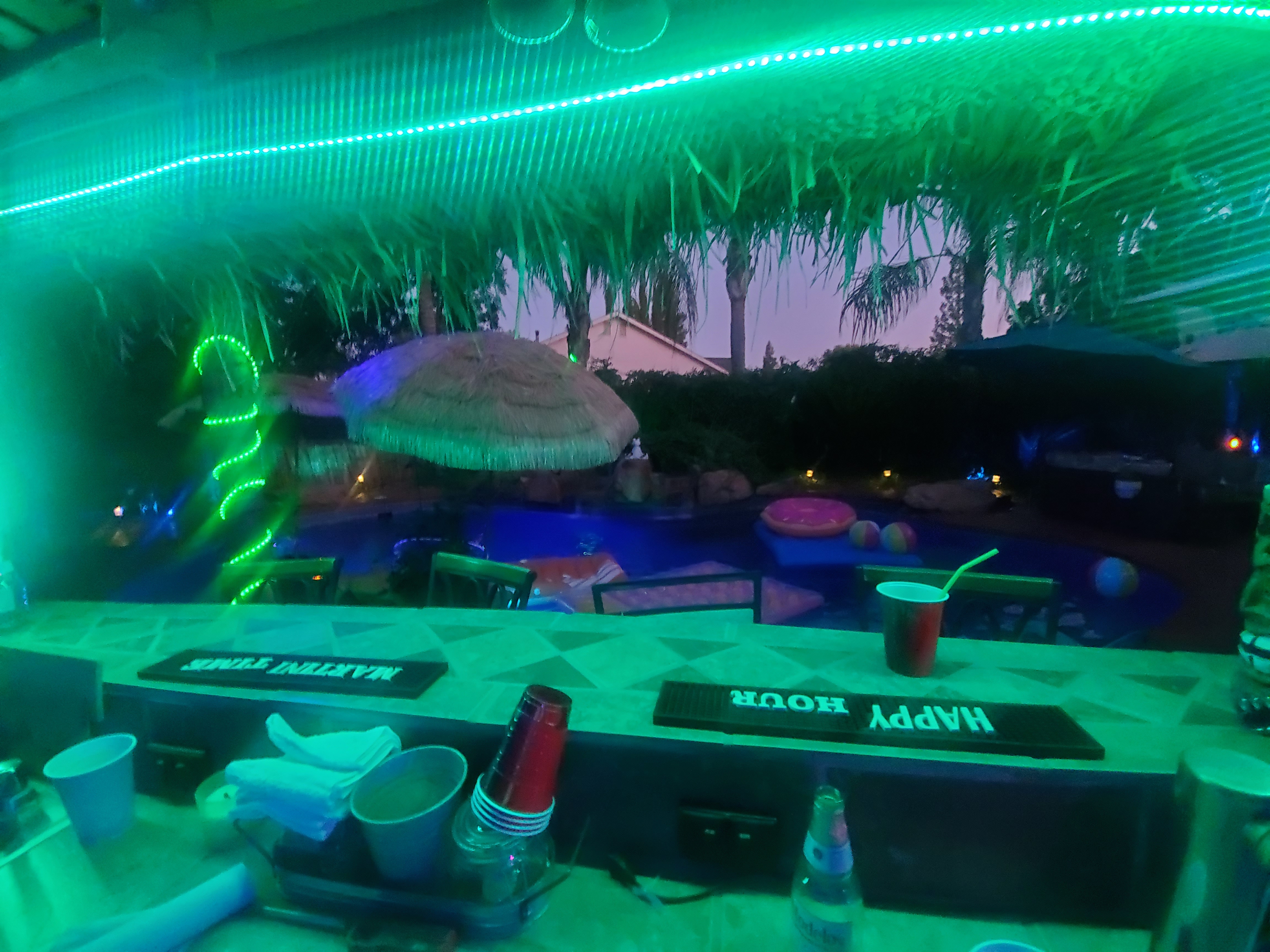 Tiki bar overlooking the pool